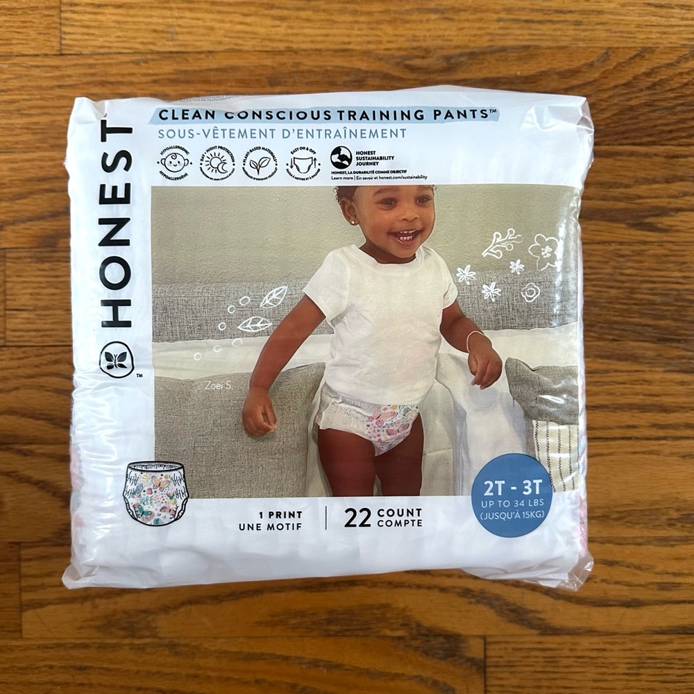 COPY - Honest Company Training Pant 2T/3T Butterfly Kisses